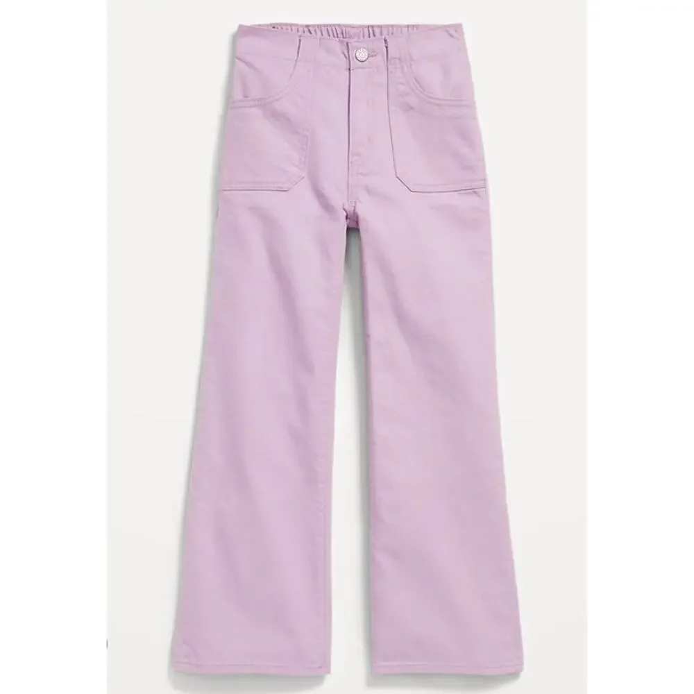 Old Navy Lilac High Rise Baggy Wide Leg Elastic Waist Jeans Pants Size XL 12